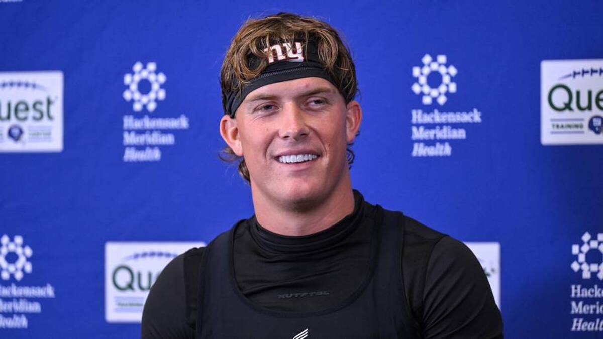  Jaxson Dart is gearing up for Year 2 with the Giants. | John Jones-Imagn Images 