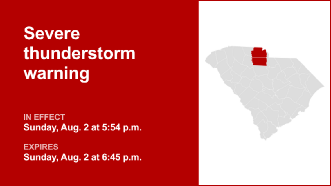 UPDATE: Thunderstorms with damaging winds in Chester and York counties Sunday 