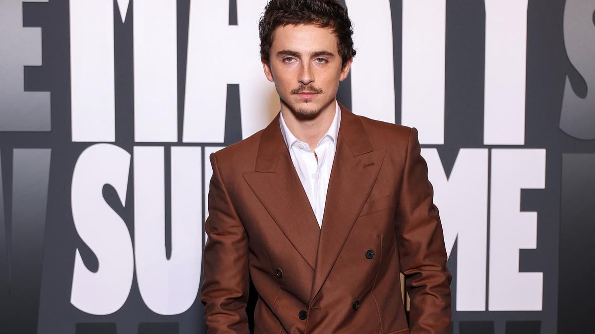 Timothée Chalamet attends the "Marty Supreme" Premiere at Le Grand Rex on February 03, 2026 in Paris, France. 