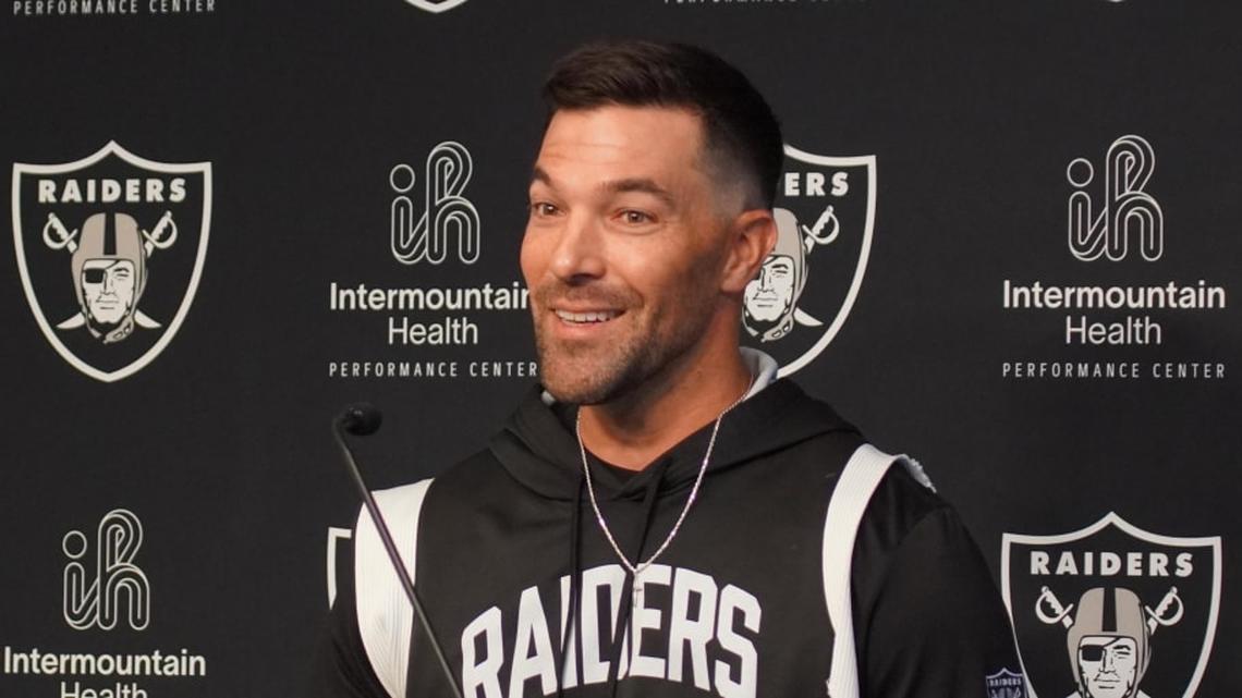  Las Vegas Raiders DL Coach Rob Leonard from Mandatory Mini-Cam | Noah Scott Fahey, Sports Illustrated 