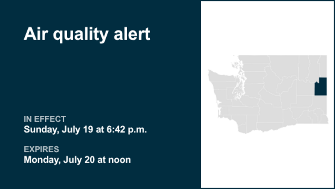 UPDATE: Air quality alert affecting Eastern Washington Tuesday 