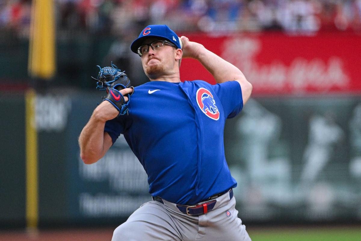  Chicago Cubs starting pitcher Jordan Wicks (36) © Jeff Curry-Imagn Images