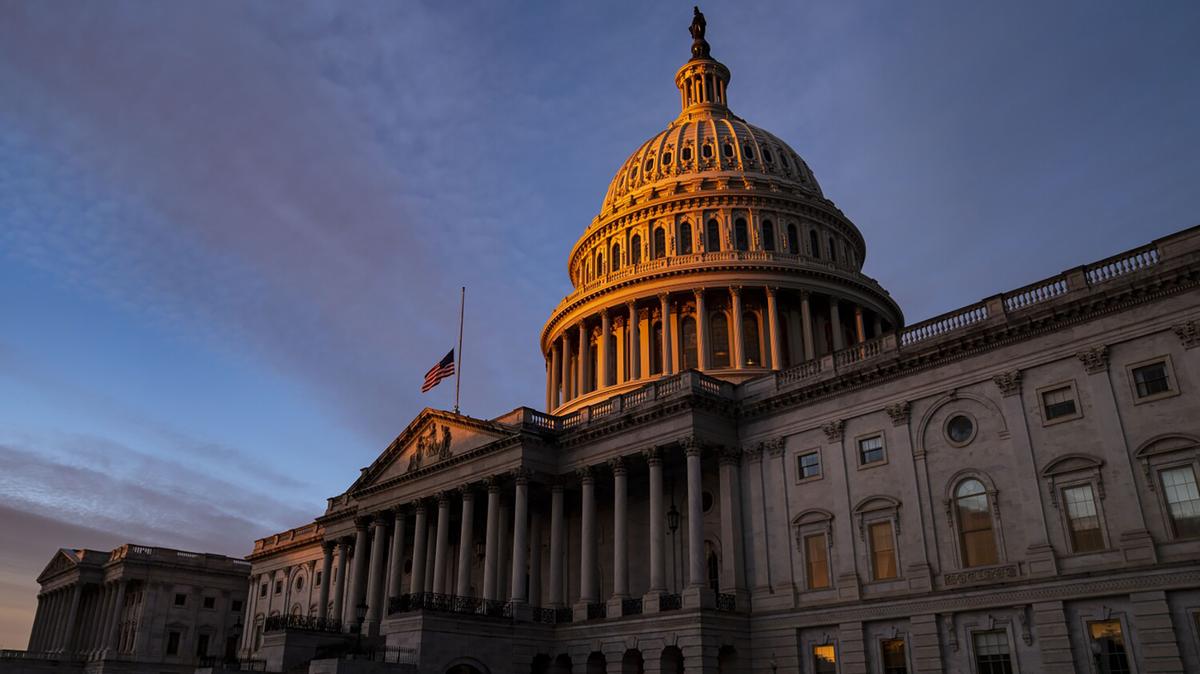 The dome of the U.S. Capitol Building is illuminated by the rising sun on Capitol Hill on Jan. 6, 2022, in Washington, D.C. (Kent Nishimura/Los Angeles Times/TNS)