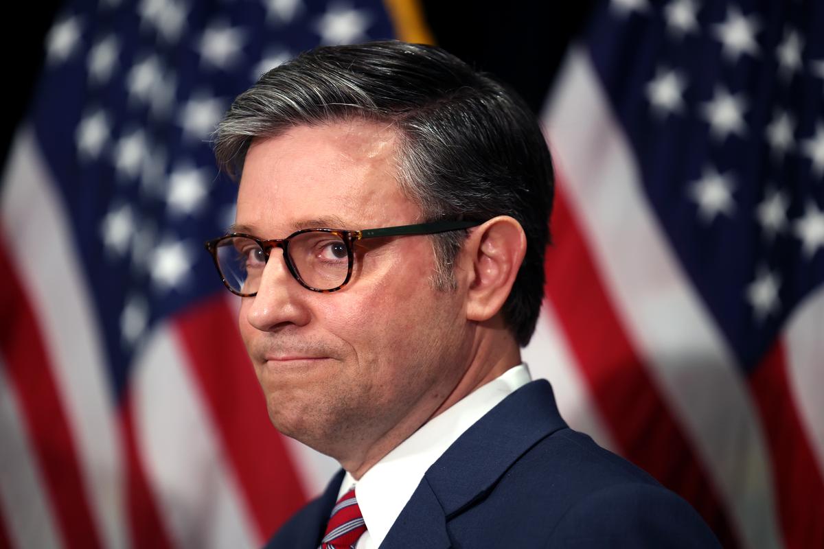  House Speaker Mike Johnson, a Louisiana Republican, attends a meeting in Washington, D.C., on November 13, 2024. 