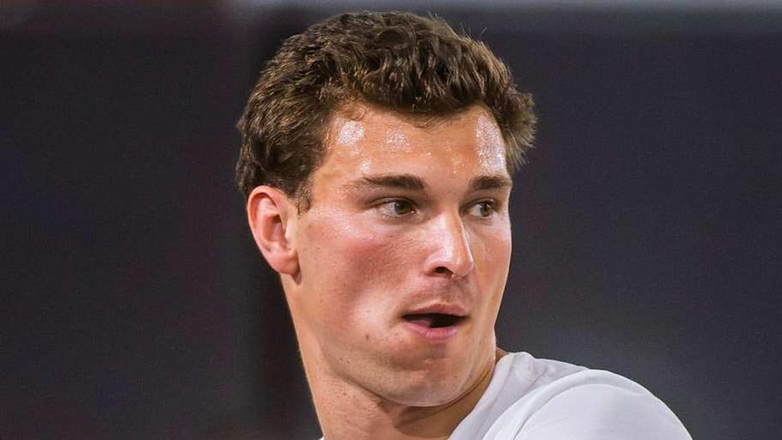  Fernando Mendoza participates in Indiana University's Pro Day at Mellencamp Pavilion on Wednesday, April 1, 2026. | Rich Janzaruk/Herald-Times / USA TODAY NETWORK via Imagn Images 