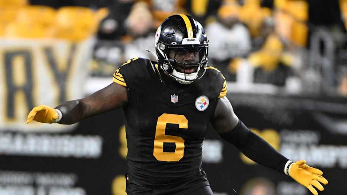  Dec 15, 2025; Pittsburgh, Pennsylvania, USA; Pittsburgh Steelers linebacker Patrick Queen (6) drops into coverage against the Miami Dolphins during the second half at Acrisure Stadium. Mandatory Credit: Barry Reeger-Imagn Images | Barry Reeger-Imagn Images 