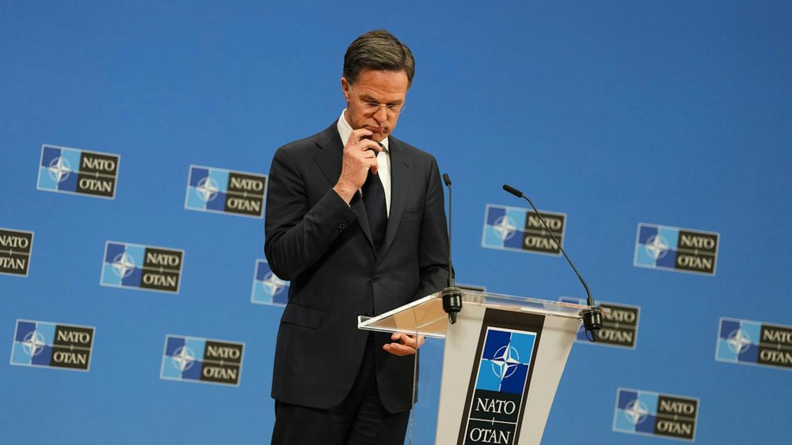 NATO Secretary General Mark Rutte finds his alliance between Iran and a hard place. AP Photo/Virginia Mayo. 