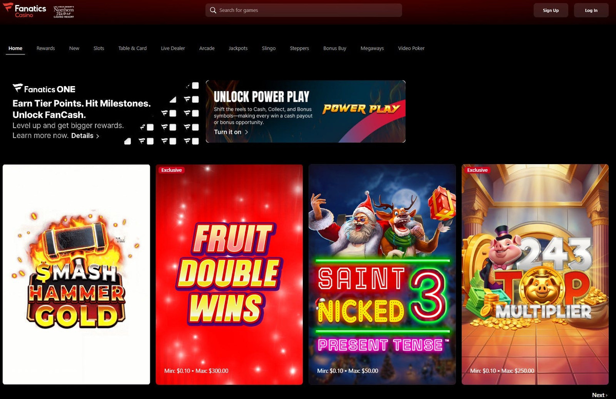 Fanatics Casino, originally only available as a mobile app, now has a web app for desktop play.