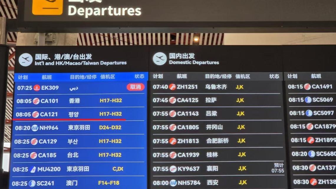 China's flag carrier resumes Beijing-Pyongyang direct flights: reports 