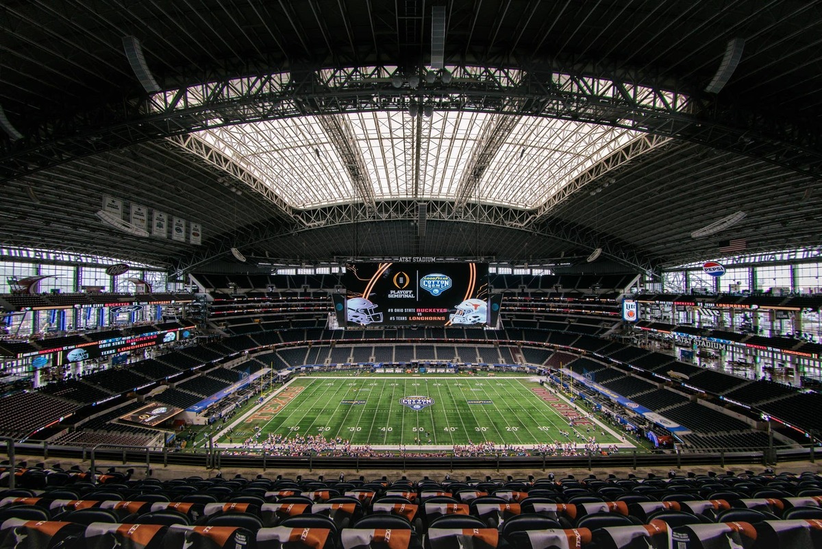  ARLINGTON, TX - JANUARY 10: General view of the stadium prior to the Ohio State Buckeyes versus Texas Longhorns College Football Playoff Semifinal at the Cotton Bowl Classic on January 10, 2025, at AT&T Stadium in Arlington, TX. (Photo by William Purnell/Icon Sportswire via Getty Images) 