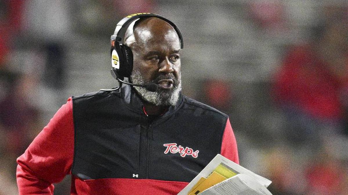  Oct 19, 2024; College Park, Maryland, USA; Maryland Terrapins head coach Mike Locksley during the second half Southern California Trojans at SECU Stadium. Mandatory Credit: Tommy Gilligan-Imagn Images | Tommy Gilligan-Imagn Images 