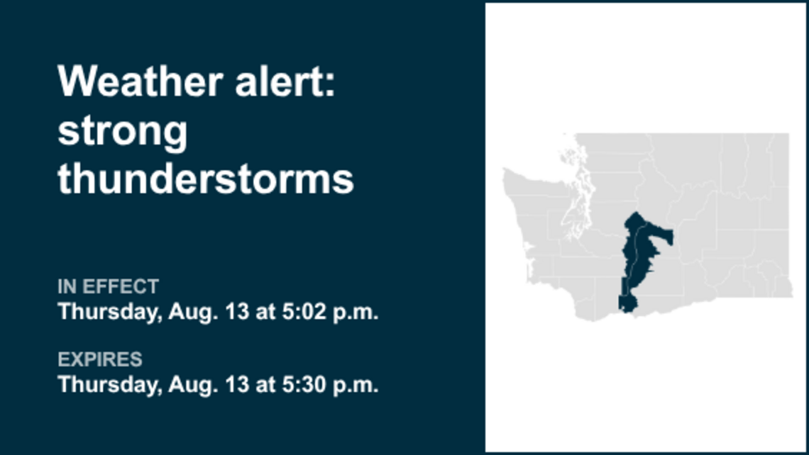 UPDATE: Weather alert for Eastern Cascades Thursday evening, says the NWS 