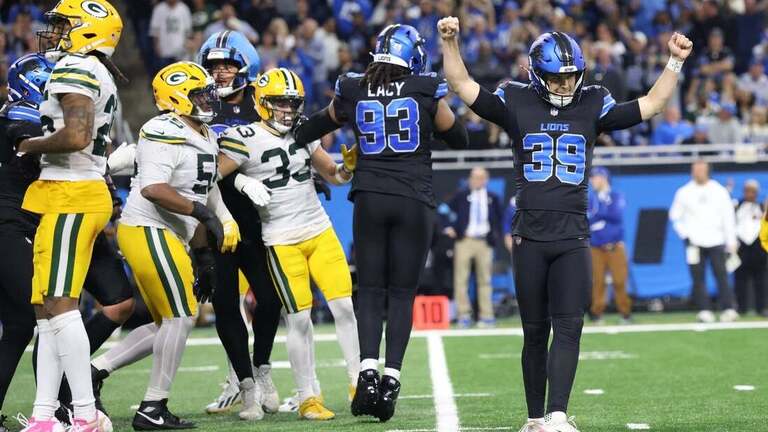 Lions snap Packers' winning streak with Jake Bates' walk-off field goal 