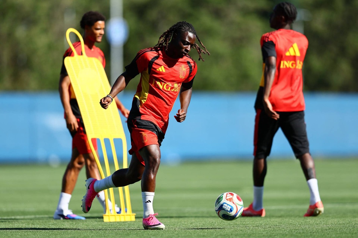  Belgium's Jeremy Doku in training during FIFA World Cup 2026. IMAGN IMAGES via Reuters/Blake Dahlin