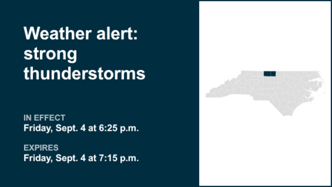 Thunderstorms with pea-sized hail in Rockingham and Caswell counties Friday 