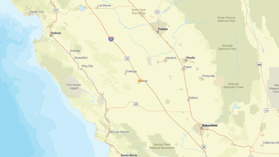 Earthquake of magnitude 2.0 registered close to Avenal, CA on May 5 