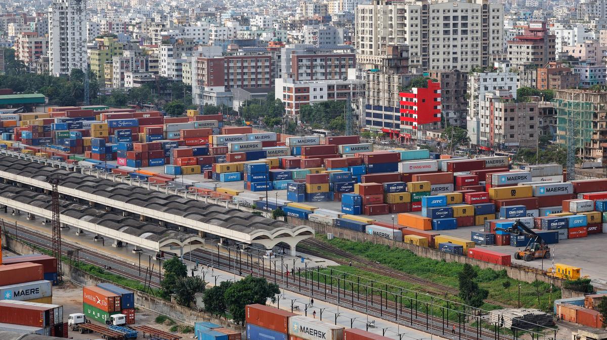 Containers are seen at Dhaka Inland Container Depot, in Dhaka, Bangladesh, June 24, 2025. REUTERS/Mohammad Ponir Hossain