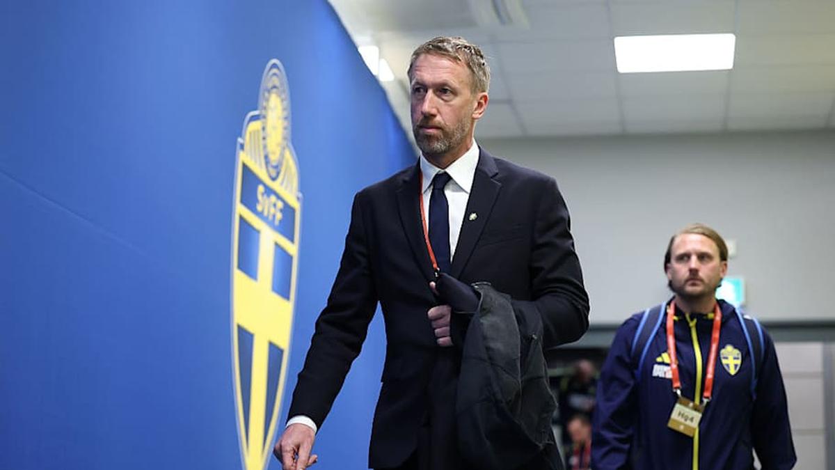  Graham Potter has signed a contract to lead Sweden until 2030. | Linnea Rheborg/UEFA/Getty Images 
