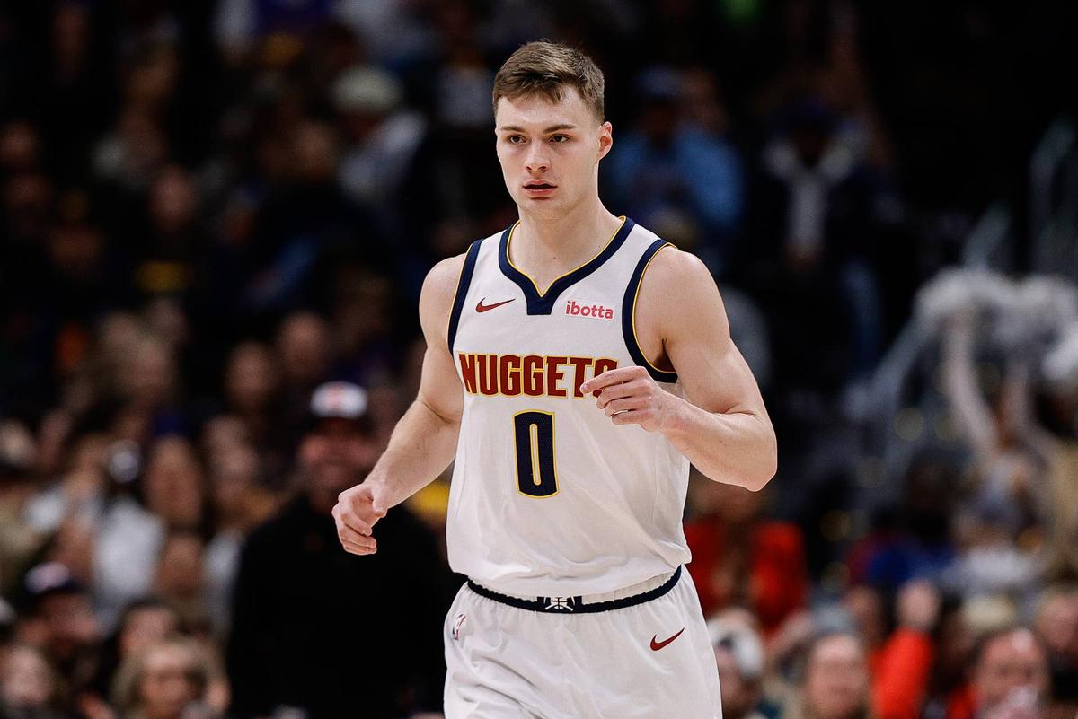  Denver Nuggets guard Christian Braun (0). Isaiah J. Downing-Imagn Images