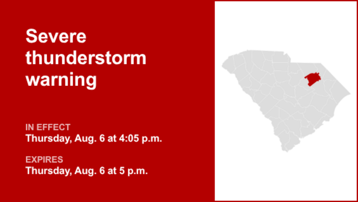 UPDATE: Thunderstorms with damaging winds and penny-sized hail in Darlington County Thursday 