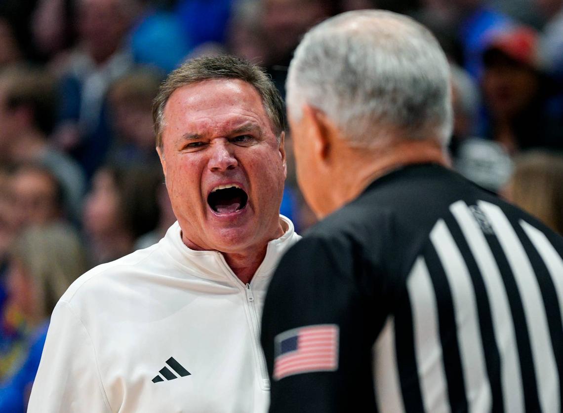  Kansas Jayhawks head coach Bill Self. © Jay Biggerstaff-Imagn Images 