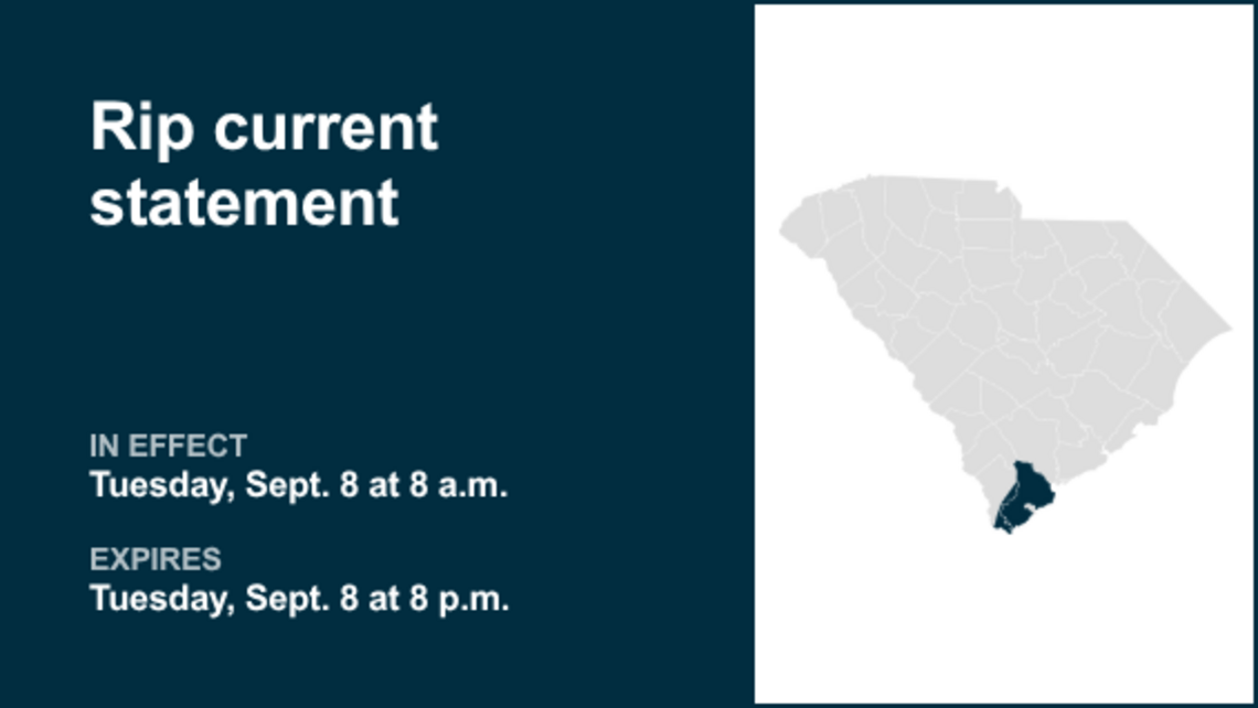 Rip current statement affecting Coastal Jasper and Beaufort County Tuesday 