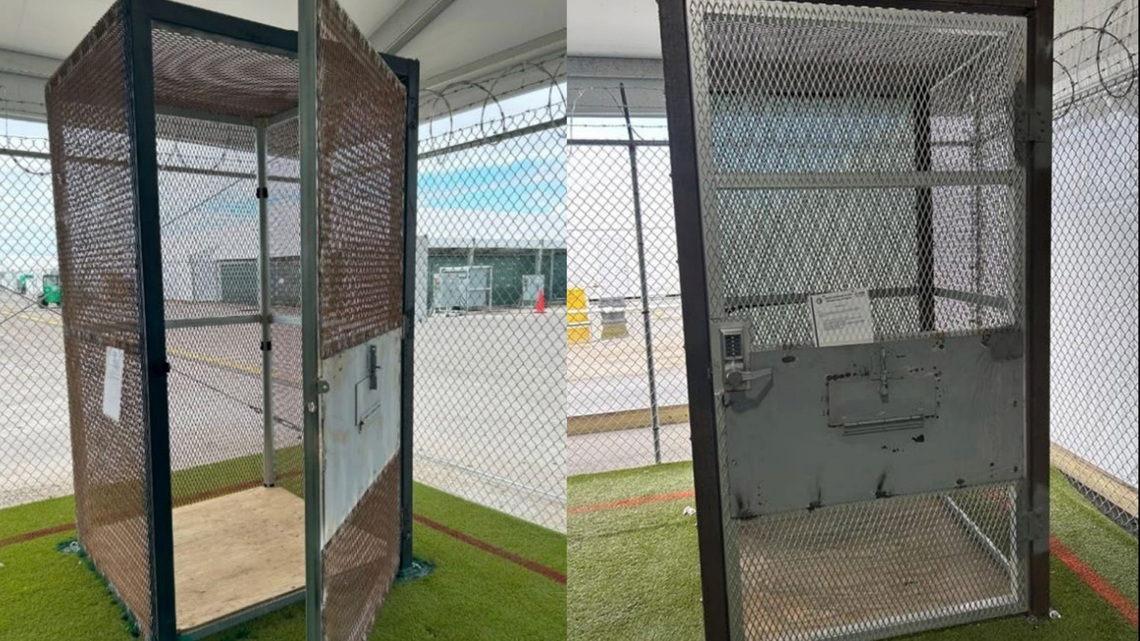 ICE detainees held in cages at 'Alligator Alcatraz', watchdog finds