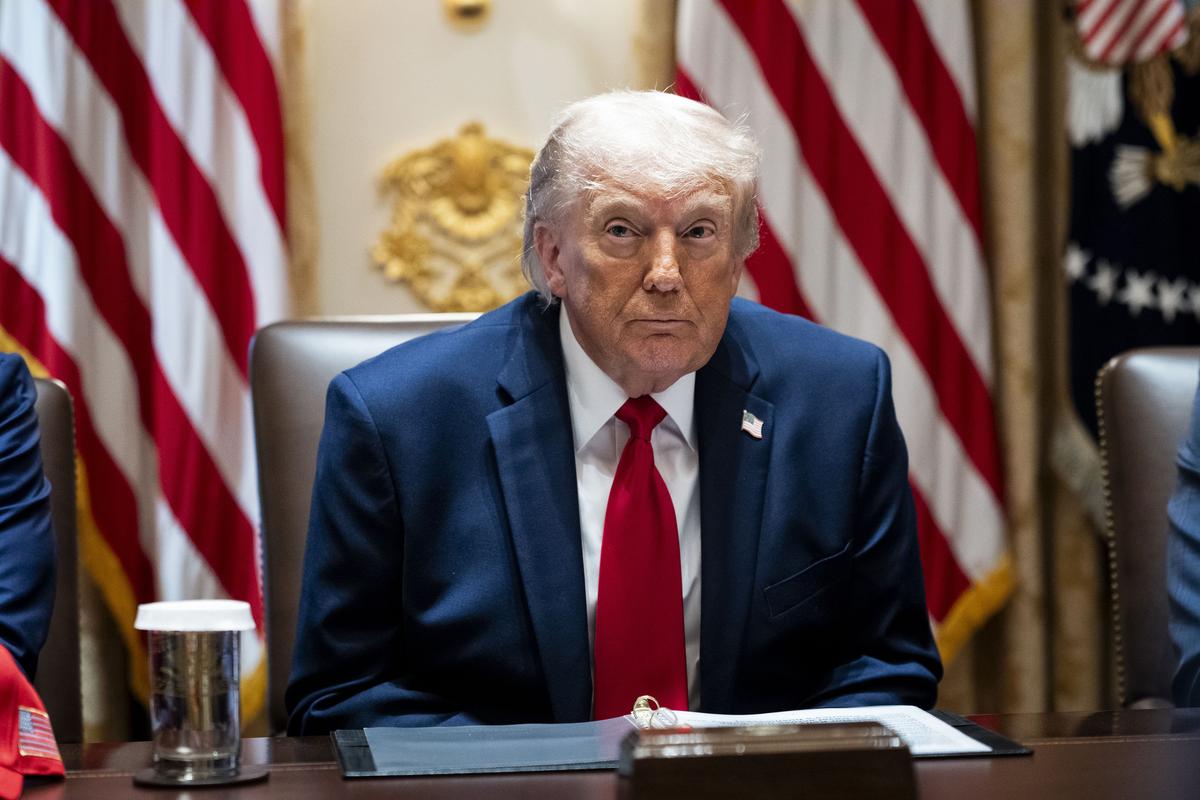President Donald Trump during a meeting with his Cabinet in the Cabinet Room of the White House in Washington, May, 27, 2026. A federal judge in Miami made a striking turnabout on Friday, reopening President Trump's $10 billion case against the IRS and saying that she wanted to investigate "grievous allegations" that the hasty deal to resolve it was "premised on deception." (Doug Mills/The New York Times)
