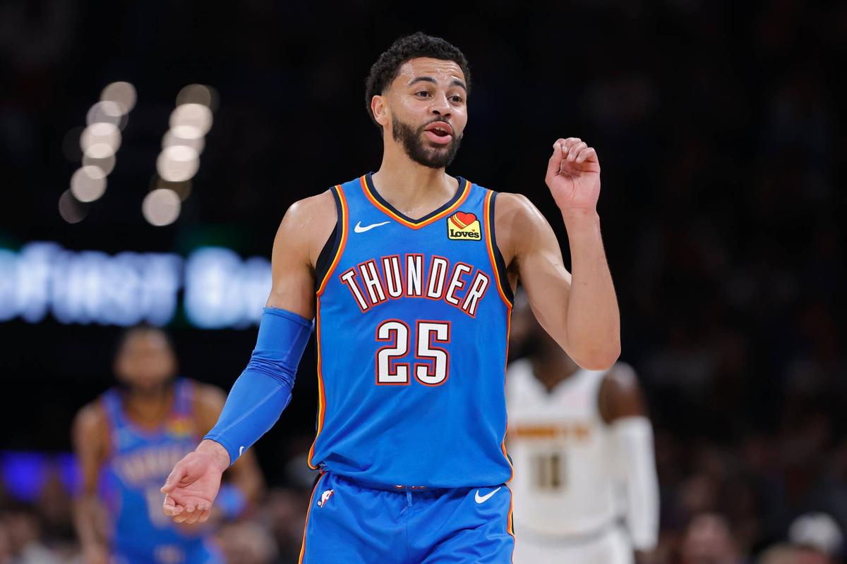  Oklahoma City Thunder guard Ajay Mitchell (25) Alonzo Adams-Imagn Images