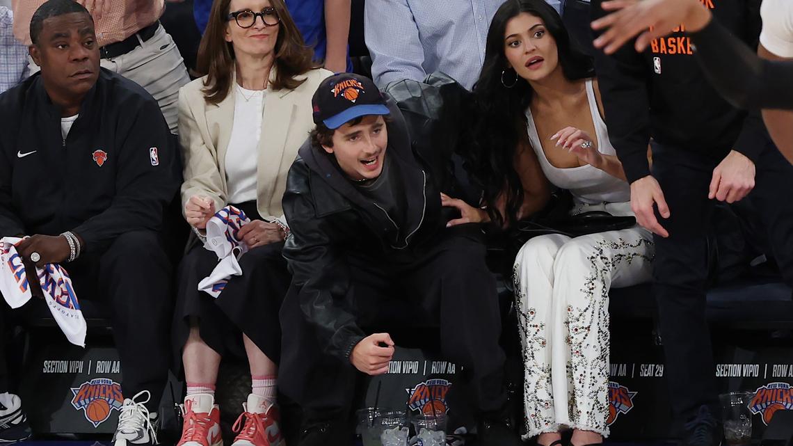 Kylie Jenner Clutches Timothee Chalamet During Courtside NBA Date Night 