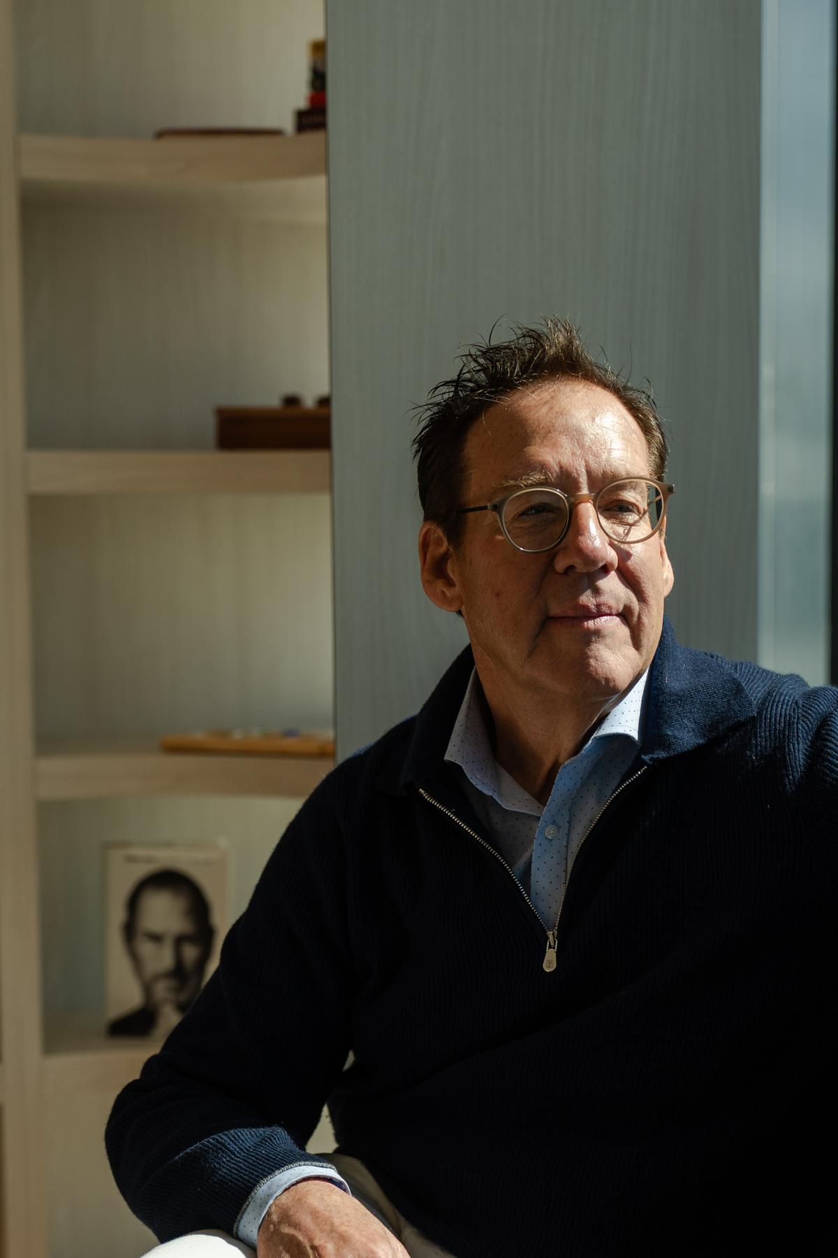 Greg Verdine, a scientist at Harvard who worked to design a molecular glue to disable the KRAS cellular protein that fuels nearly all pancreatic tumors, at his office in Watertown, Mass. on May 7, 2026. Verdine and his team developed a strategy to stick a drug onto another protein in the cell, cyclophilin, and then use the larger combined surface to wrap around KRAS and shut it down. (Sophie Park/The New York Times)..