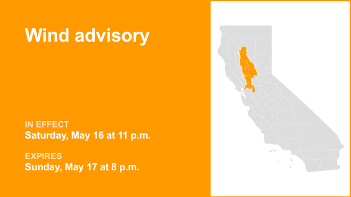 Wind advisory affecting Northern California until Sunday evening, says the NWS 