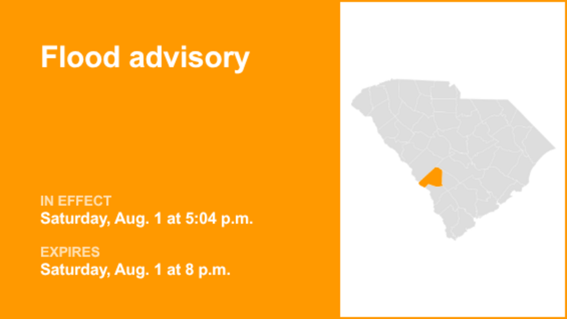 UPDATE: Flood advisory for Barnwell County likely to expire at 10 p.m. 