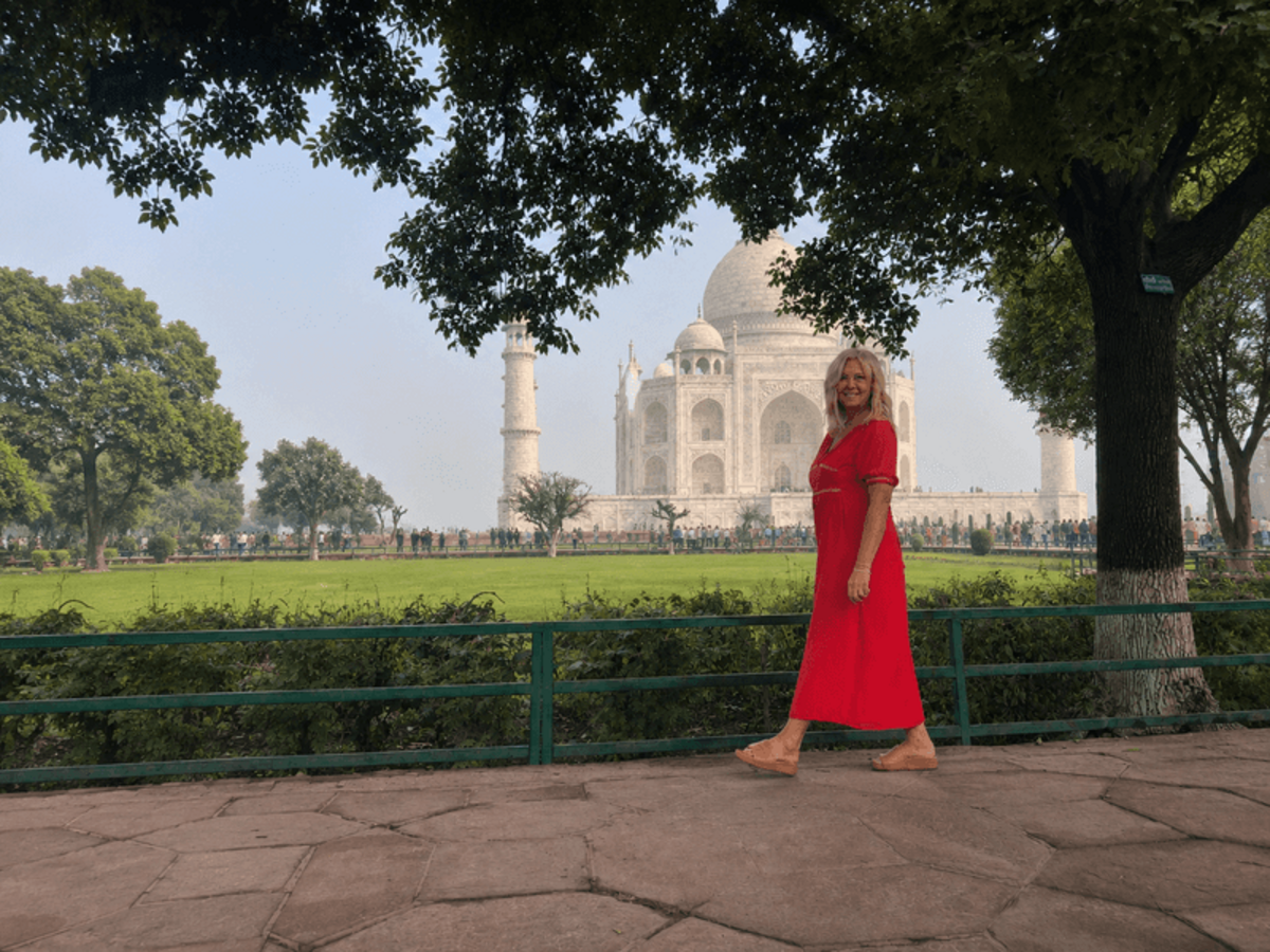  Walking through the gardens of the Taj Mahal early in the morning felt almost dreamlike. Photo credit: Shelly Peterson 