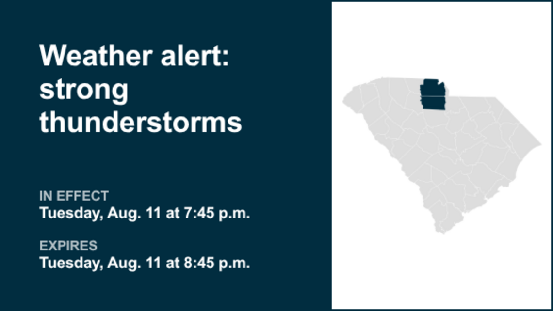 UPDATE: Pea-sized hail forecast with thunderstorms in Union and Chester counties Tuesday 