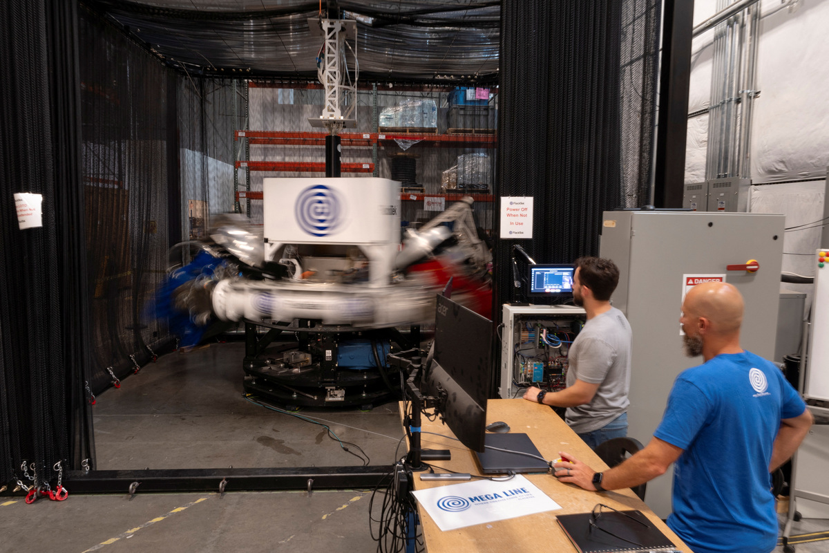 A prototype of FlackTek's largest mixer is tested at FlackTek, a company that manufactures specialized mixing equipment used to produce energetics for missiles, in Louisville, Colorado, U.S., June 23, 2026. REUTERS/Cheney Orr