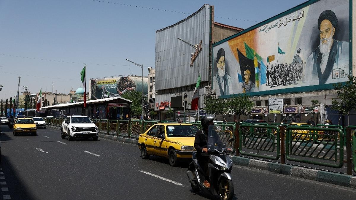 A mural depicting the late leader of the Islamic Revolution, Ayatollah Ruhollah Khomeini, and the late Iran's Supreme Leader Ayatollah Ali Khamenei, in Tehran, Iran, May 12, 2026. Majid Asgaripour/WANA (West Asia News Agency) via REUTERS
