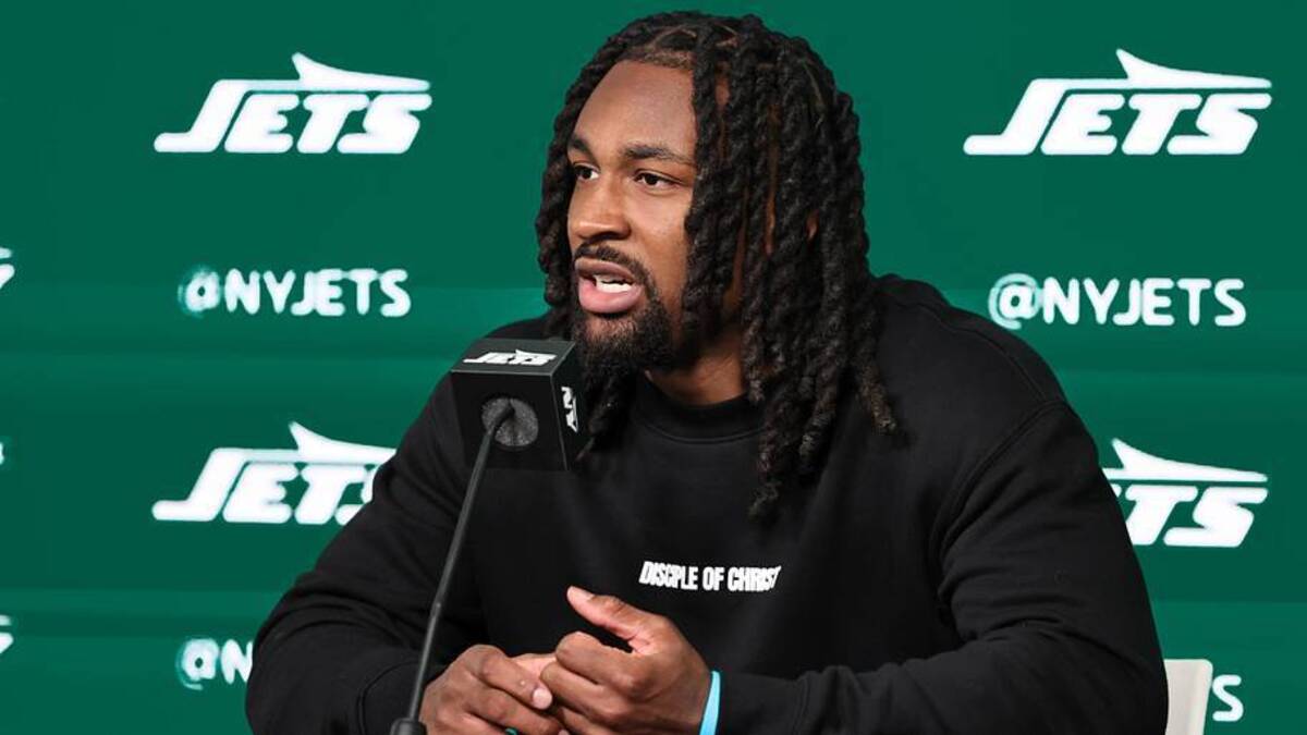  New York Jets Draft pick, wide receiver Omar Cooper Jr. at Atlantic Health Jets Training Center. Mandatory Credit: Jess Stiles-Imagn Images | Jess Stiles-Imagn Images 