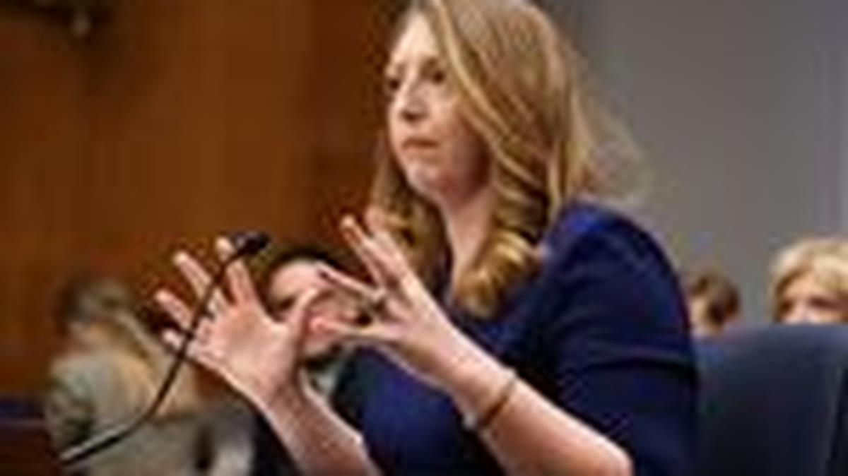 Casey Means, nominated to serve as the next U.S. Surgeon General, testifies before a Senate Health, Education, Labor, and Pensions Committee confirmation hearing on Capitol Hill in Washington, D.C., U.S., February 25, 2026. REUTERS/Kylie Cooper