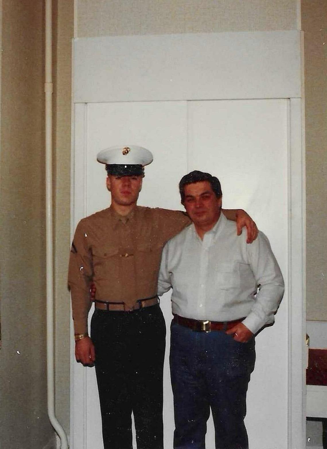  The author with his father, Robert Jones, in England in 1984. (Photo courtesy of the author) 