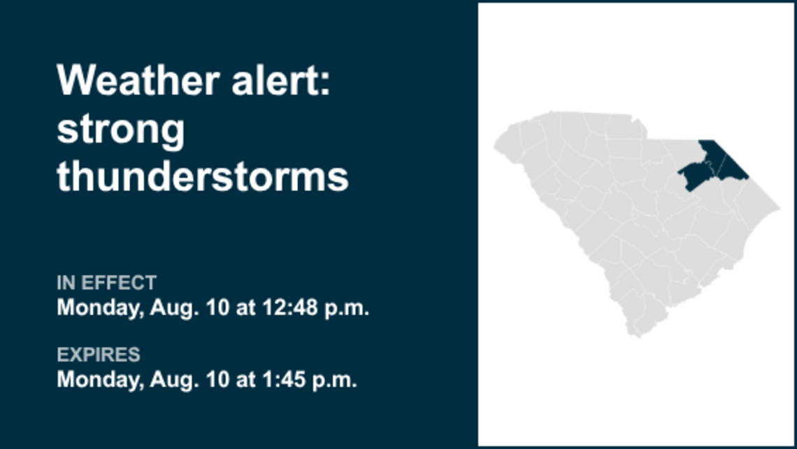Prepare for strong thunderstorms in Pee Dee Monday afternoon - gusts up to 50 mph 