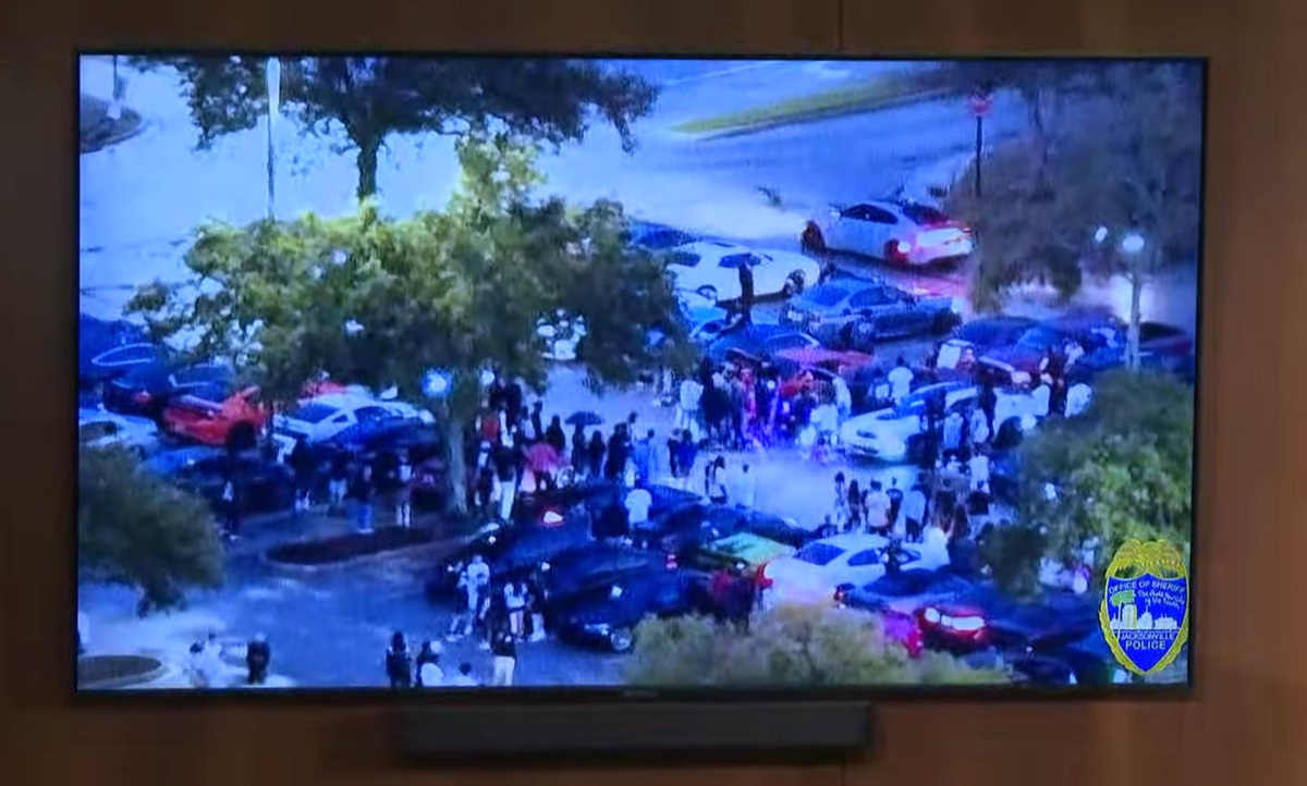 This is one of four planned "car meet-ups" that the Jacksonville Sheriff's Office made a total of 22 arrests at for illegal street racing and takeovers on June 27, 2026.