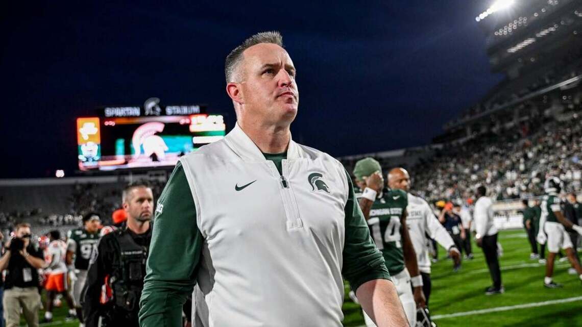 Michigan State's Pat Fitzgerald downplays storyline vs. No. 25 Northwestern  