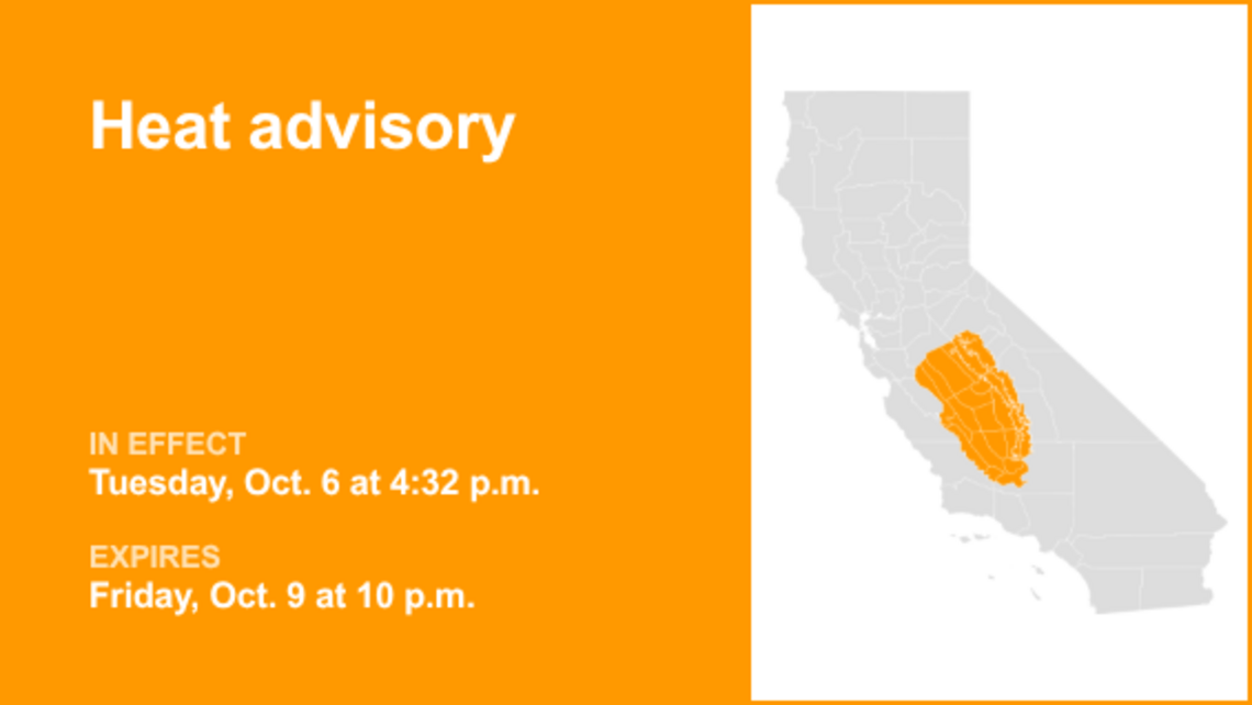 UPDATE: Heat advisory for Central California until Thursday night, says the NWS 