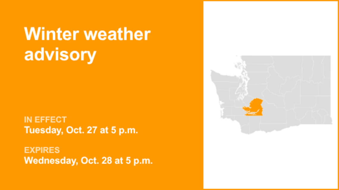 Winter weather advisory issued for Cascades of Pierce and Lewis counties 