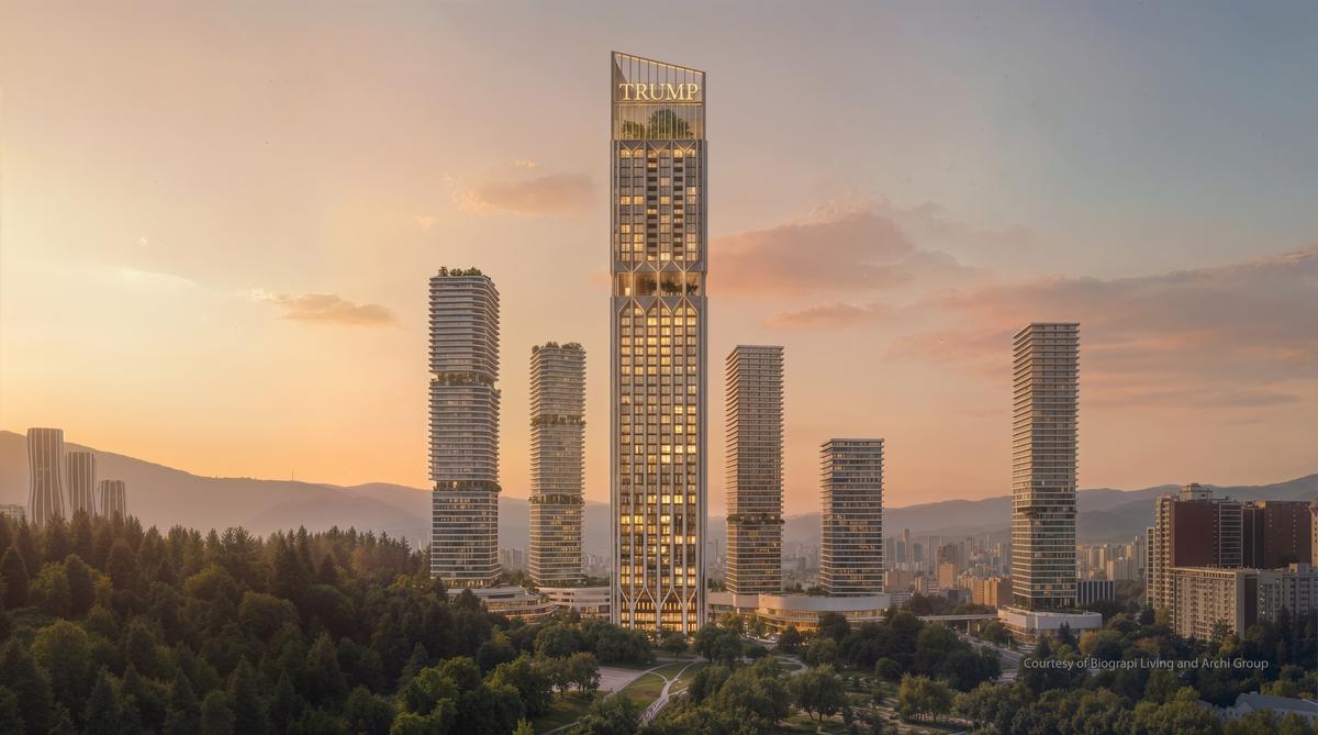  A rendering of the Tbilisi Downtown development, with the Trump Tower Tbilisi at the center. 