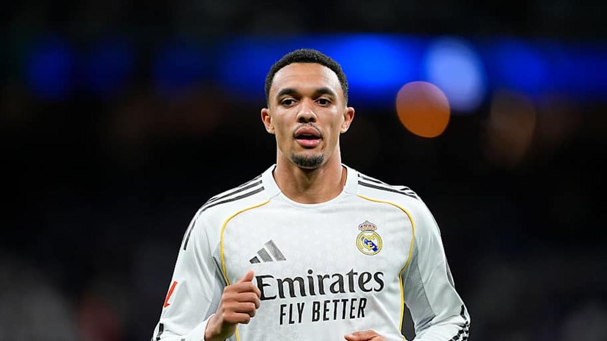  Trent Alexander-Arnold is still waiting to find the back of the net for Real Madrid. | Oscar J. Barroso/Europa Press/Getty Images 