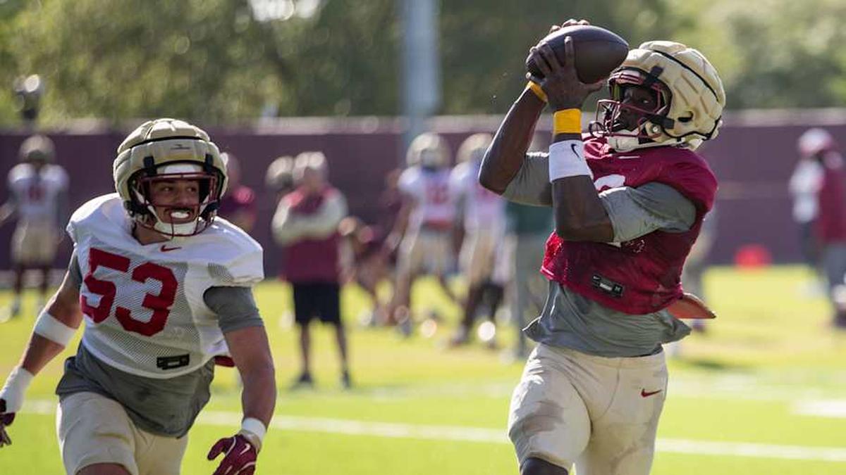  The Florida State Seminoles football team practice for the upcoming season Thursday, April 9, 2026. | Alicia Devine/Tallahassee Democrat / USA TODAY NETWORK via Imagn Images 