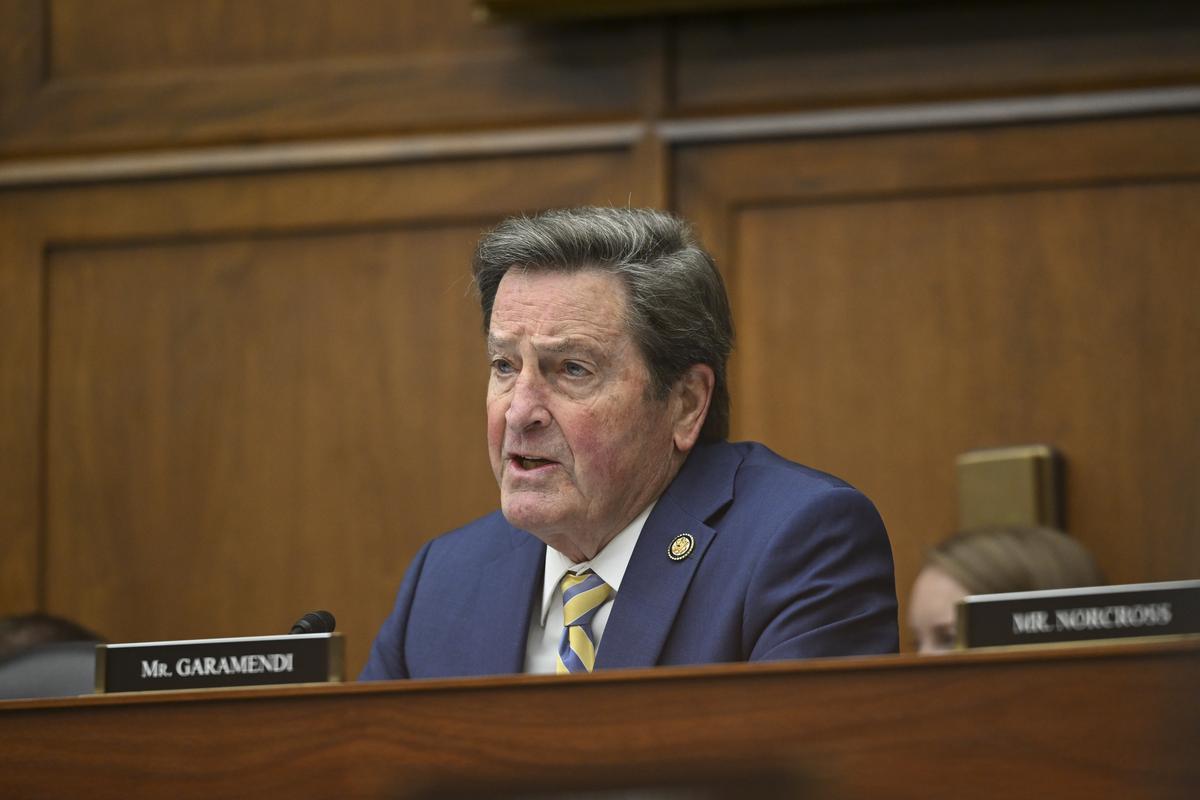 Rep. John Garamendi (D-Calif.) questions Defense Secretary Pete Hegseth during a House Armed Services Committee hearing on the Department of Defense's budget request on Capitol Hill in Washington, on Wednesday, April 29, 2026. (Kenny Holston/The New York Times)