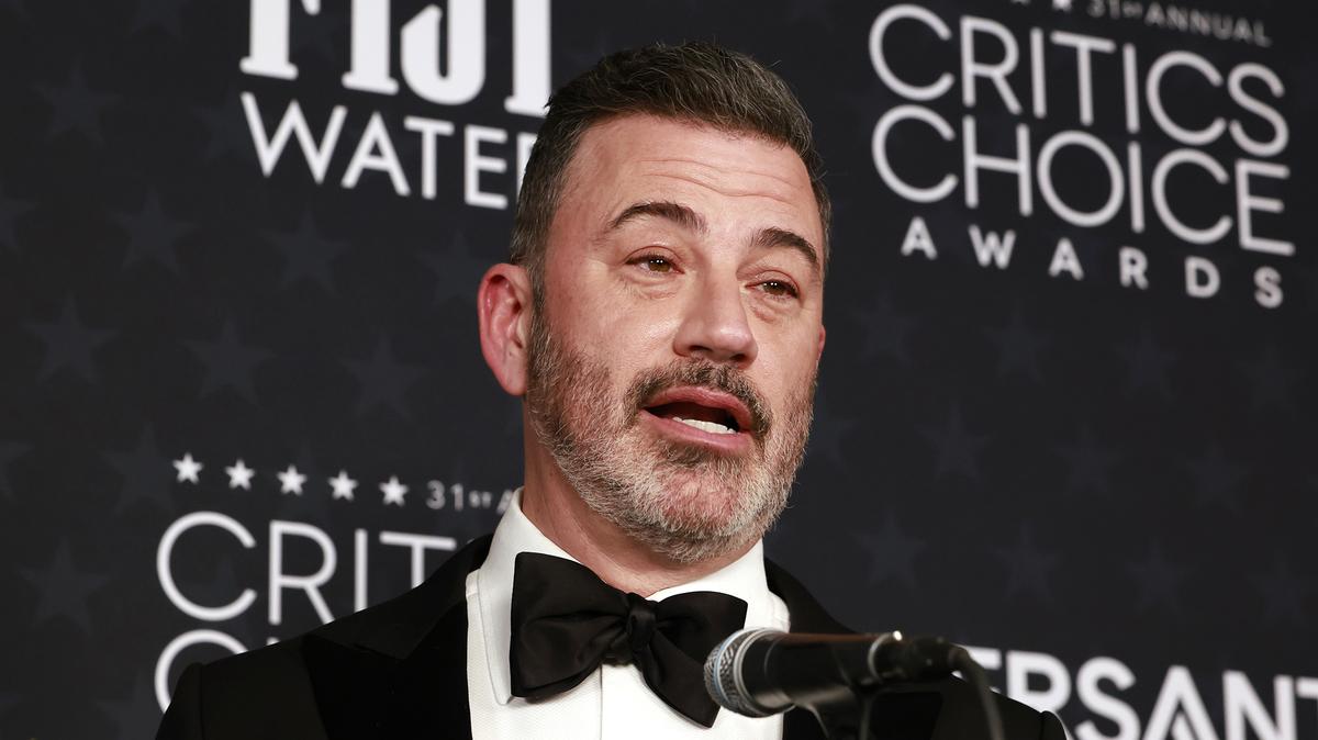 Jimmy Kimmel, winner of the Best Talk Show Award for "Jimmy Kimmel Live!" poses in the press room during the 31st Annual Critics Choice Awards at Barker Hangar on Jan. 4, 2026, in Santa Monica, California. (Frazer Harrison/Getty Images/TNS)